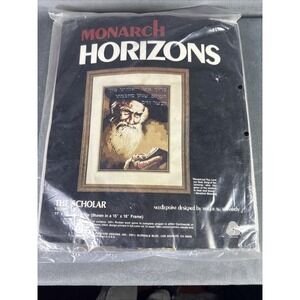 Monarch Horizons Persian Wool The Scholar TI320 Needlepoint Kit 1979 11x14 Rabbi
